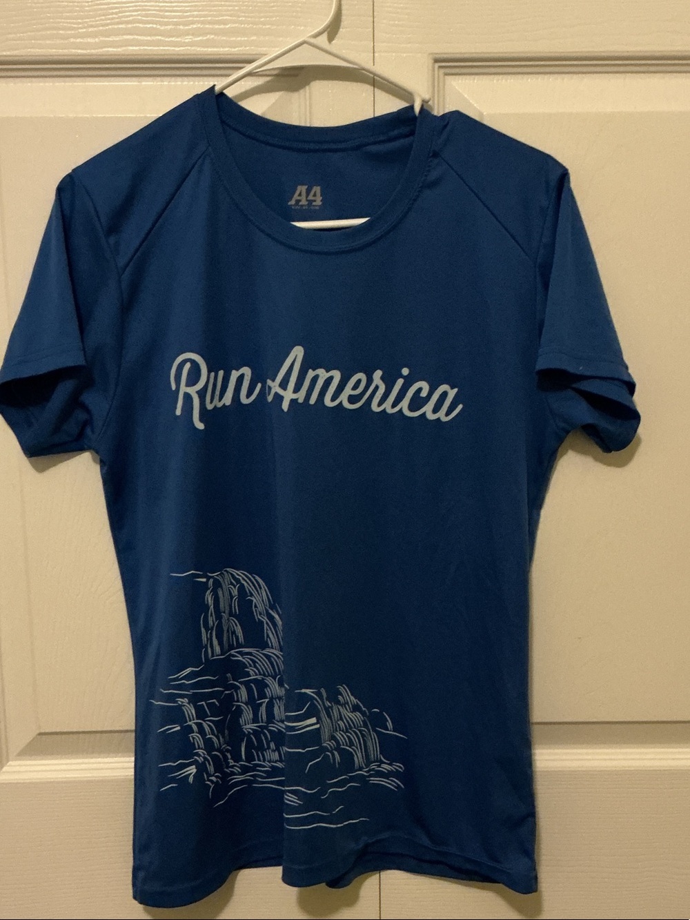 Women’s blue running shirt Great Smoky Mountains Half Marathon
